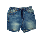 A denim plain jean short (Elastic Waistline)