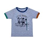 Short sleeve gray top with mickey mouse and text design (12-18 Months)