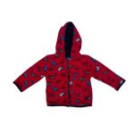 Red long sleeve hoodie jacket with a dinosaur design (12-18 Months)