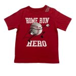 Red short sleeve tee top with baseball and text designs (18-24 Months)