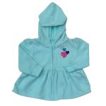 Turquoise blue hoodie with love designs