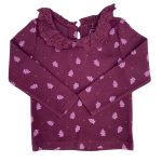 Shade of red long sleeve top with flower designs (12-18 Months)