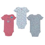 3 Pack multicolor pin-down peach, white and gray with different design