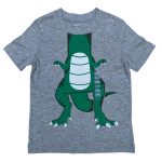 Gray short sleeve tee top with dinosaur design (18-24 Months)