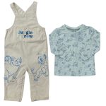 2 Piece set of pinafore and long sleeve top with lion king's character