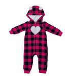 Red check bodysuit with love design (9-12 Months)