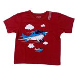 Short sleeve red tee top with plane designs (18-24 Months)