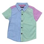 Multicolor short sleeve shirt with black buttons (18-24 Months)