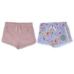 White short with pocket and flower designs and pink with pocket