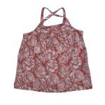 Brown spaghetti strap top with fan sea shell designs