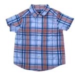 White checked short sleeve shirt with buttons (18-24Months)