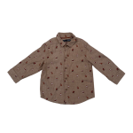 Brown long sleeve shirt with designs (12-18 Months)