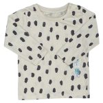 Long sleeve milky top with black dotted designs (9-12 Months)