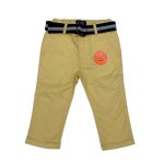 2 Piece set of yellow trouser with black and gray belt