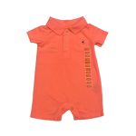 Pink romper, white buttons and pocket with bird design (9-12 Months)