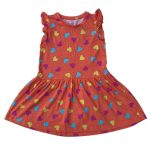 Shade of orange sleeveless dress with love designs (Primark)