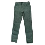 Velvet material shade of green trouser with pocket and elastic waistband