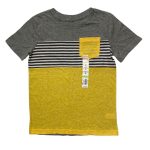 Short sleeve multicolor tee top with yellow pocket (5-6 Years)