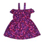 Spaghetti strap multicolor dress with pattern designs (6-7 Years)