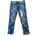 Denim trouser (Jean) with butterfly and flower designs (3-4 Years)