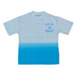 Short sleeve creamy and blue tee top with text designs (5-6 Years)
