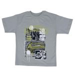 Short sleeve tee top with  drift car and text designs (5-6 Years)
