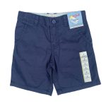 Navy blue short with pocket and button, high-quality materials, modern design