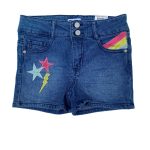 Blue jean short with star and lightening designs (13-14 Years)
