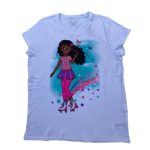White short sleeve top with cartoon character designs (Place)