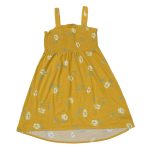 Yellow sleeveless dress and spaghetti strap with flower designs (6-7 Years)