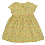 Short sleeve yellow dress with butterfly outline designs