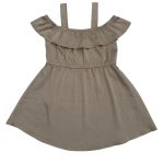 Spaghetti strap brown pleated dress (Next)