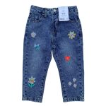 Blue jean trouser with flower designs (George)