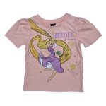 Peach short sleeve tee top with rapunzel and text designs