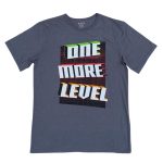 Gray short sleeve tee top with a 3d text design