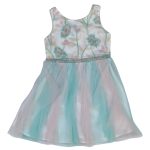 Sleeveless multicolor dress with flower designs (5-6 Years)
