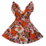 Flare multicolor dress with flower designs (7-8 Years)