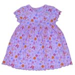 Short sleeve pleated pink dress with flower designs (Primark)