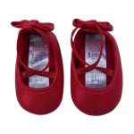 Red shoe with bow strap (0-3 Months)