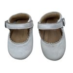 Ash color shoe with buckle strap (0-3 Months)