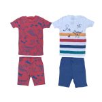 4 Piece set of multicolor pyjamas with dinosaur designs (2-3 Years)