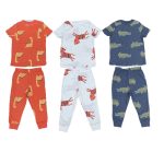 6 Piece set of multicolor pyjamas, Orange, White and Gray (18-24 Months)
