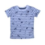 White stripe short sleeve top with whale designs (Clearance)