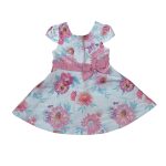 White sleeveless dress with flower and bow designs (Clearance)