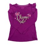 Purple long sleeve top with flower and text designs (Clearance)