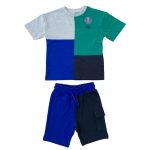 2 Piece set of multicolor short sleeve top and a matching short with pocket (Next)