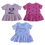 Multicolor dress with mickey mouse and text designs (12-18 Months)
