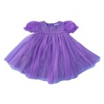 Purple short sleeve flare dress (Next)