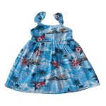 Blue sleeveless dress with beach view designs