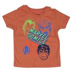 Shade of brown top with marvel comics characters
